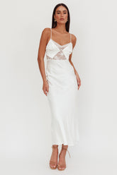 Impressions Lace Bodice Maxi Dress White