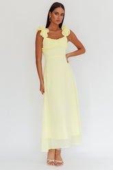 Eloquent Lace-Up Back Maxi Dress Yellow