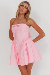 Angel Girls Bow Back Mini Dress Pink