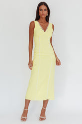 Chamberlain Scallop Trim V-Neck Maxi Dress Butter